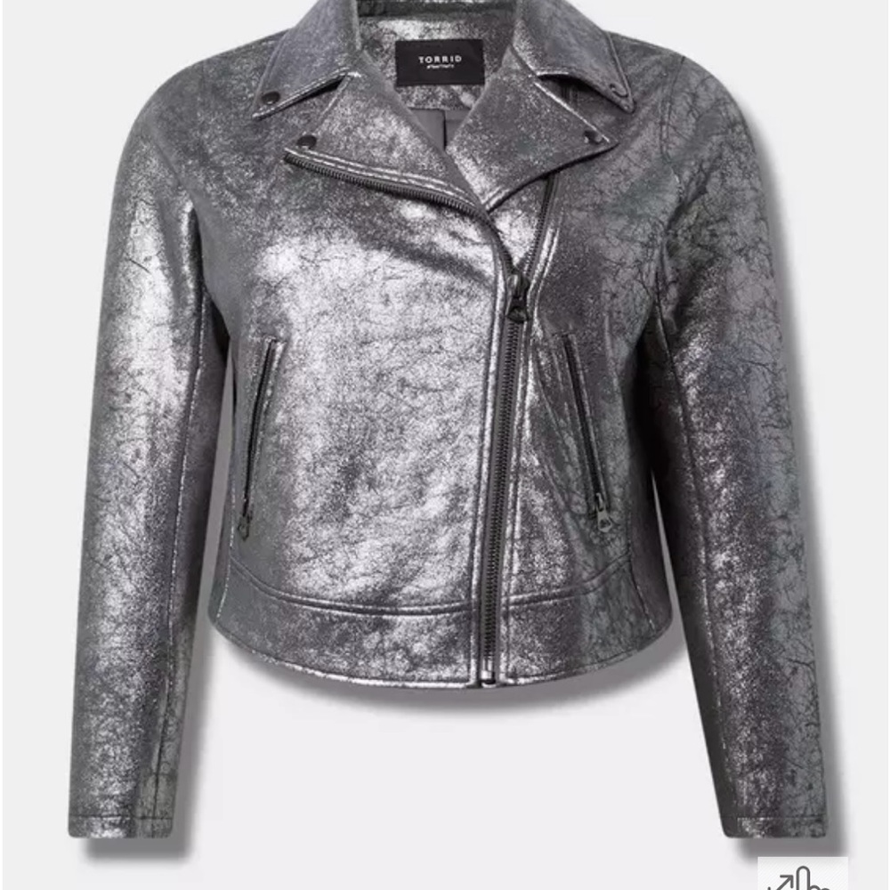 Torrid Silver Leather Moto Jacket